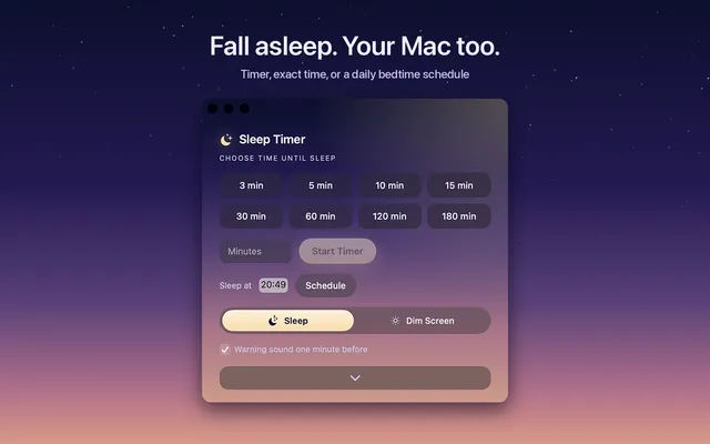 Sleep Timer: Menu Bar & Widget screenshot